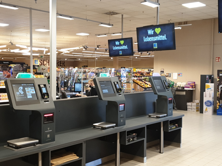 Self-Checkout Lösung Polytouch Portal für EDEKA
